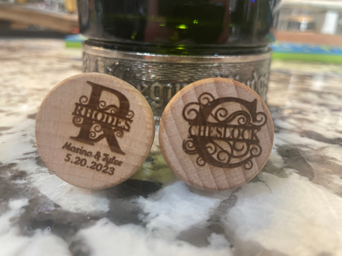 Custom Engraved Wood Wine Bottle Stopper | Personalized Wine Gift