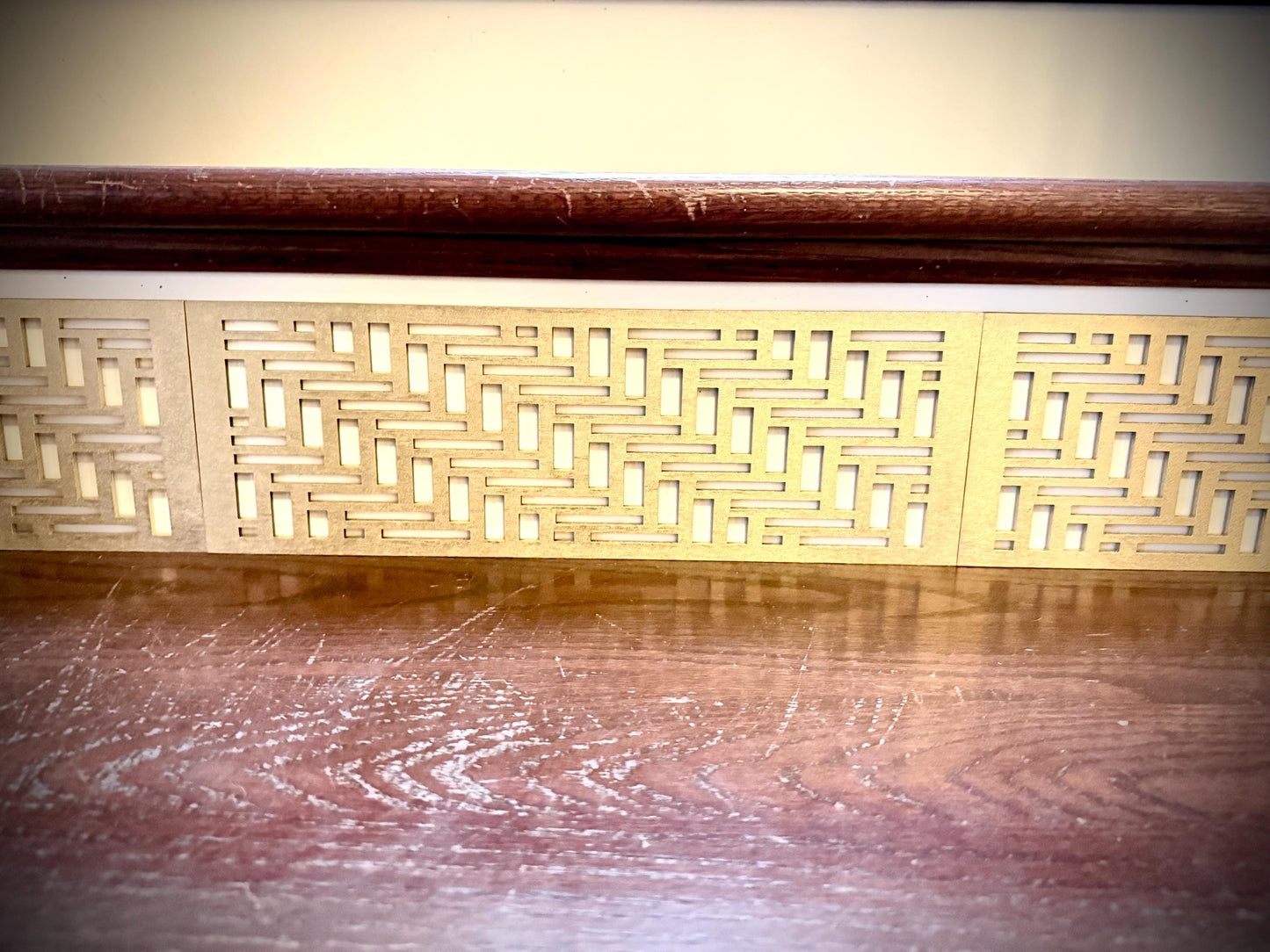 Art Deco Wood Staircase Accents | Set of 3 | Multiple Finishes | Style E