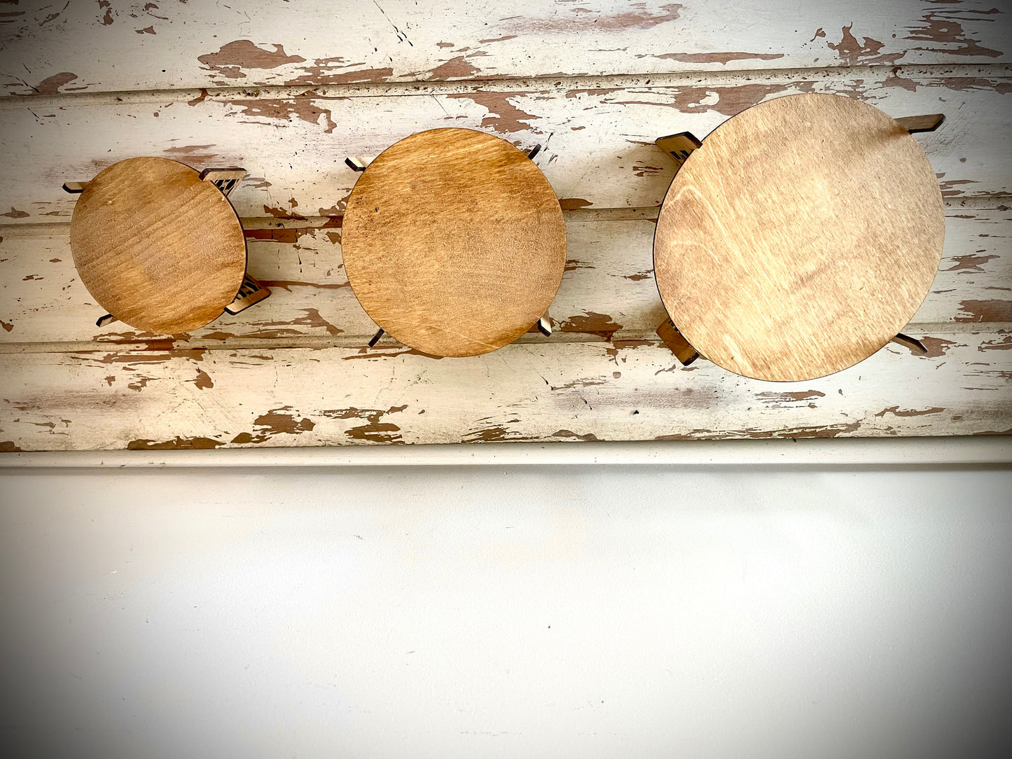 Wood Rattan Boho Indoor Plant Stand | 3 Sizes | 12 Finishes