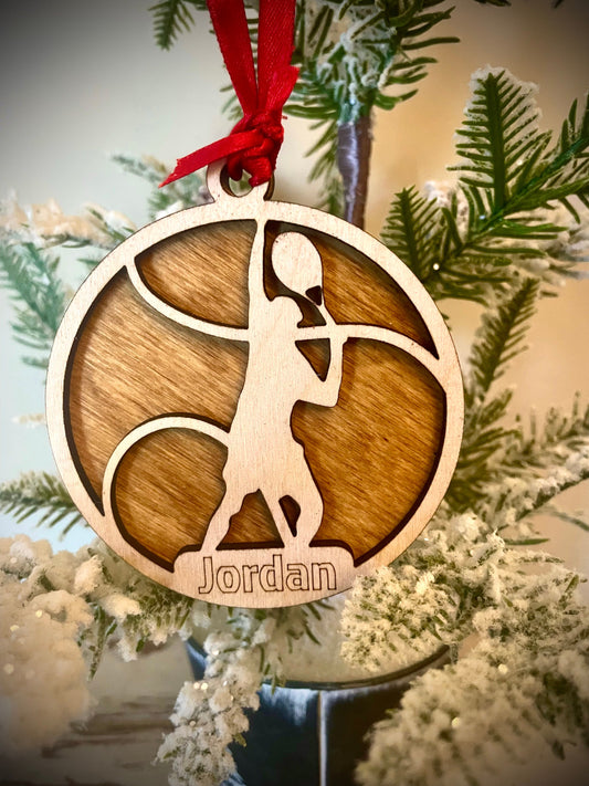 Tennis Player Personalized 2-Layer Wood Christmas Ornament & Gift Tag | Multiple Finishes | Tennis Gift (#9)