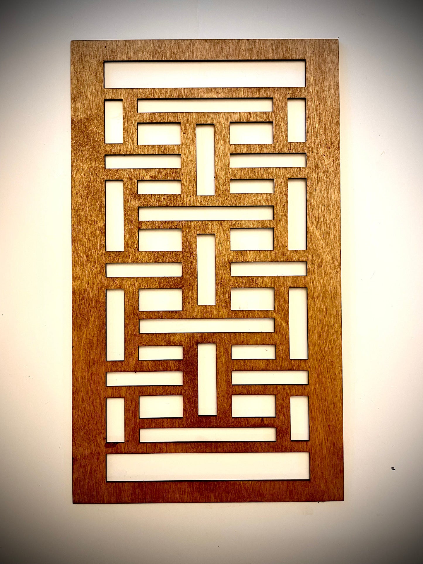 Boho Modern Geometry wood wall art, 3 panel set in multiple sizes and finishes