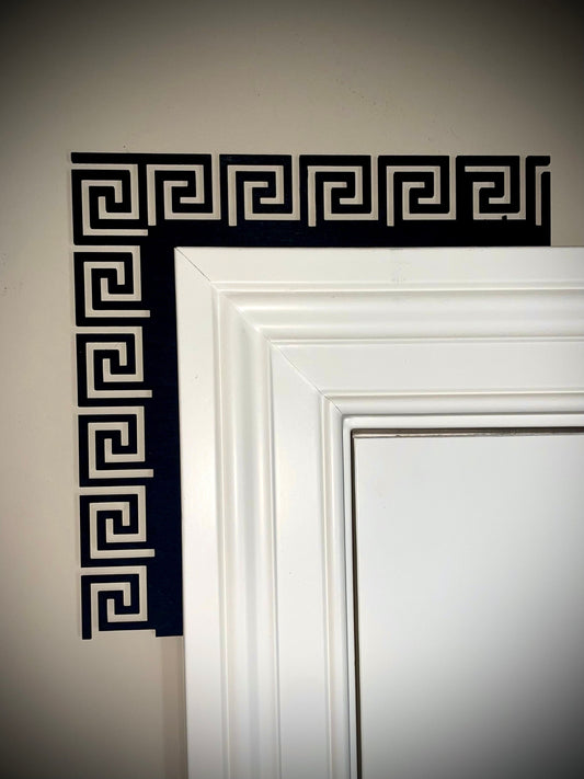 Greek Key Small Pattern Wood Window & Door Corner Accent & Trim | Set of 2 | Multiple Sizes & Finishes | Style D