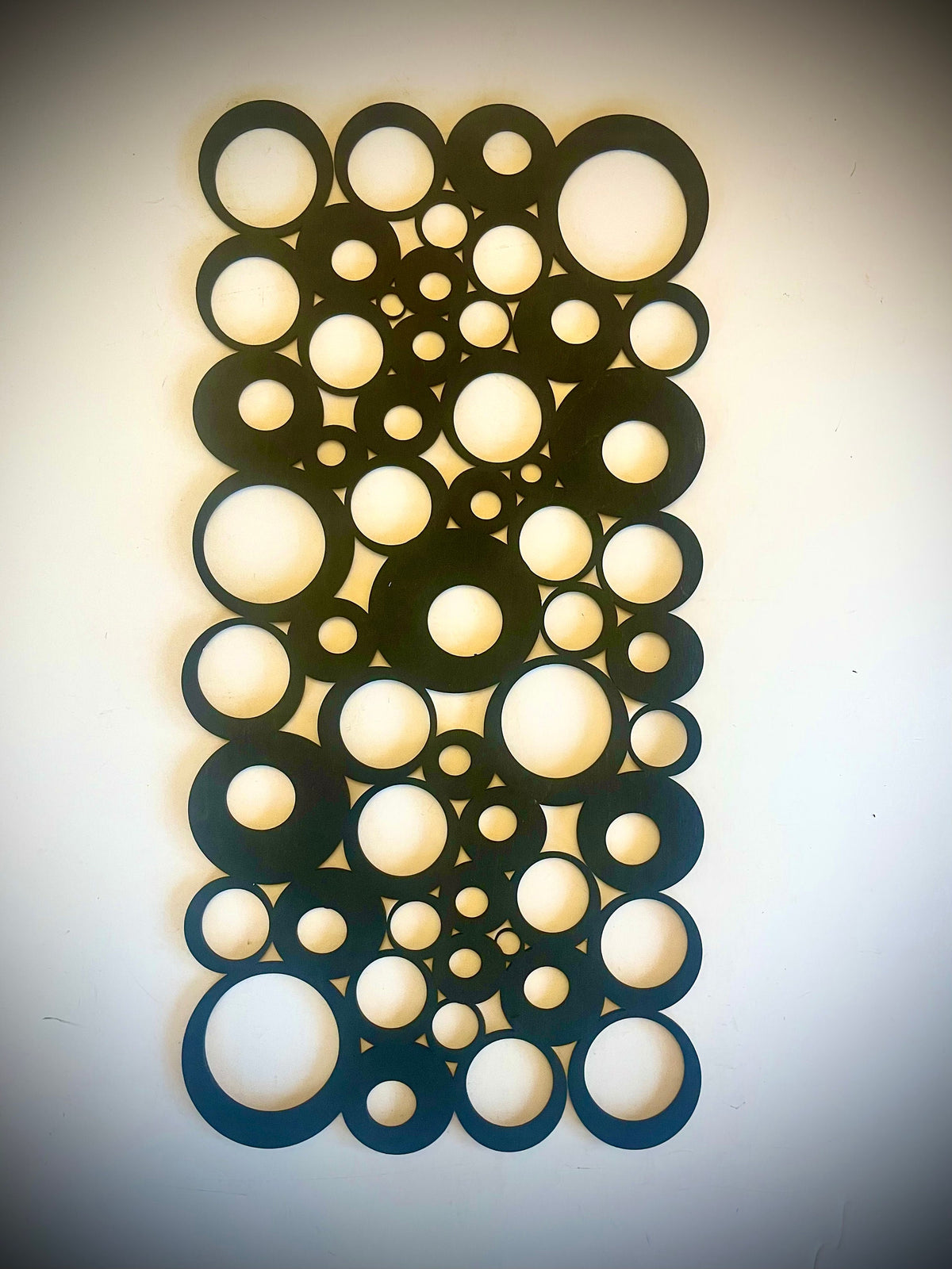 Boho Modern Geometric Shapes Triangles, Squares & Circles wood wall art 3-panel set — alternate view
