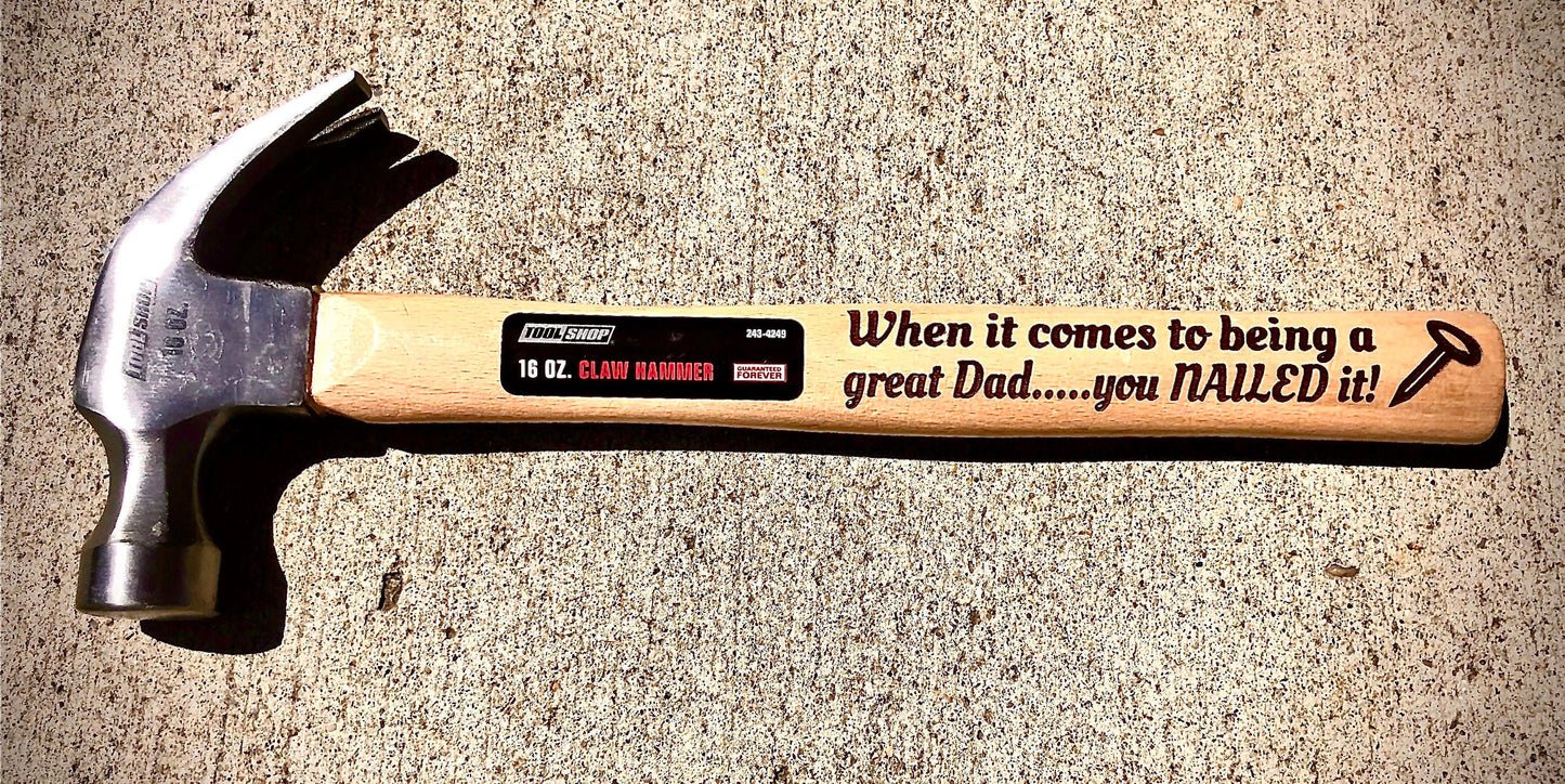 Custom Engraved Personalized Hammer | Father's Day, Birthday & Christmas Gift