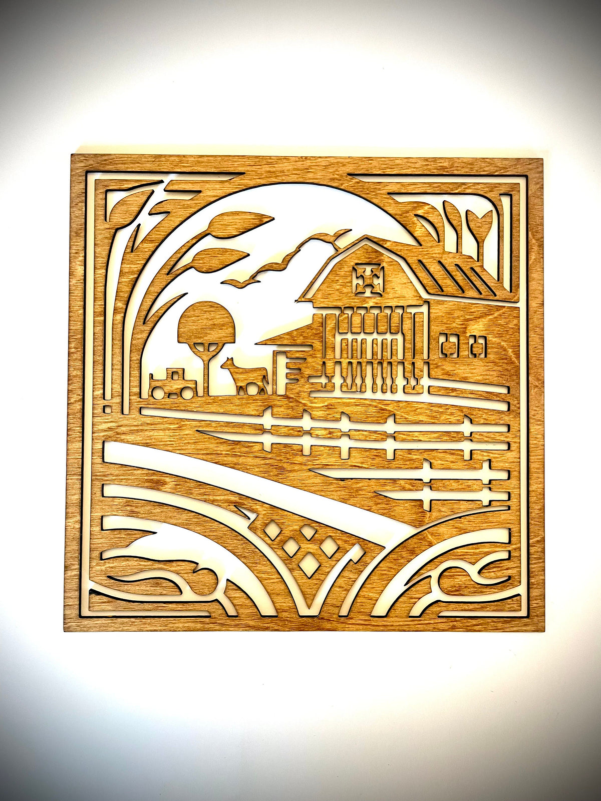 Farms, Barns & Livestock Scene Wood Wall Art | 4-Panel Set | Multiple Sizes & Finishes
