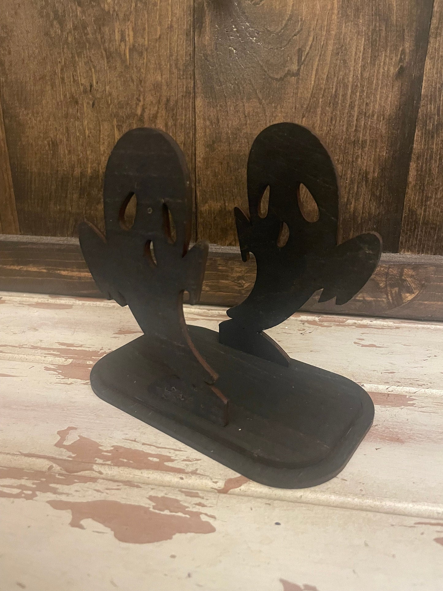 Halloween Ghost Wood Napkin Holder & Tabletop Decor | 12 Finishes