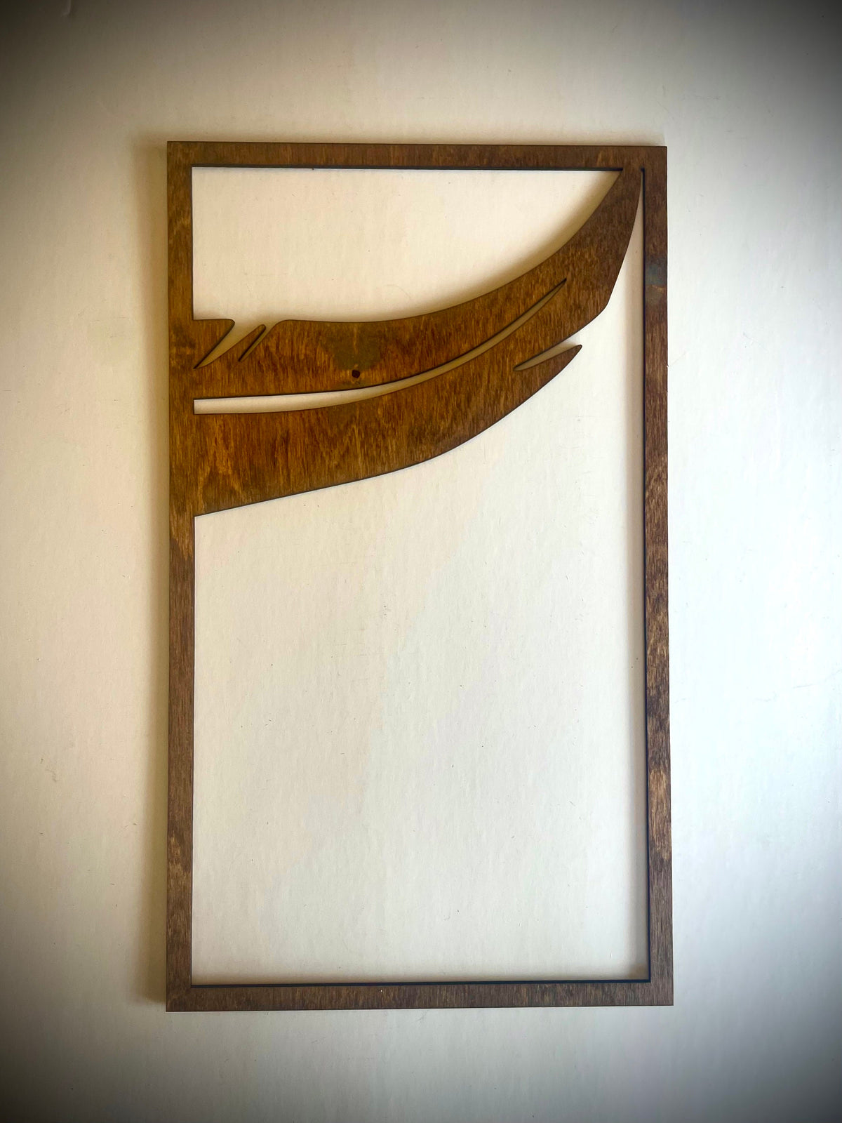 Feather 3-piece decorative wall panel set, detail view of right feather panel