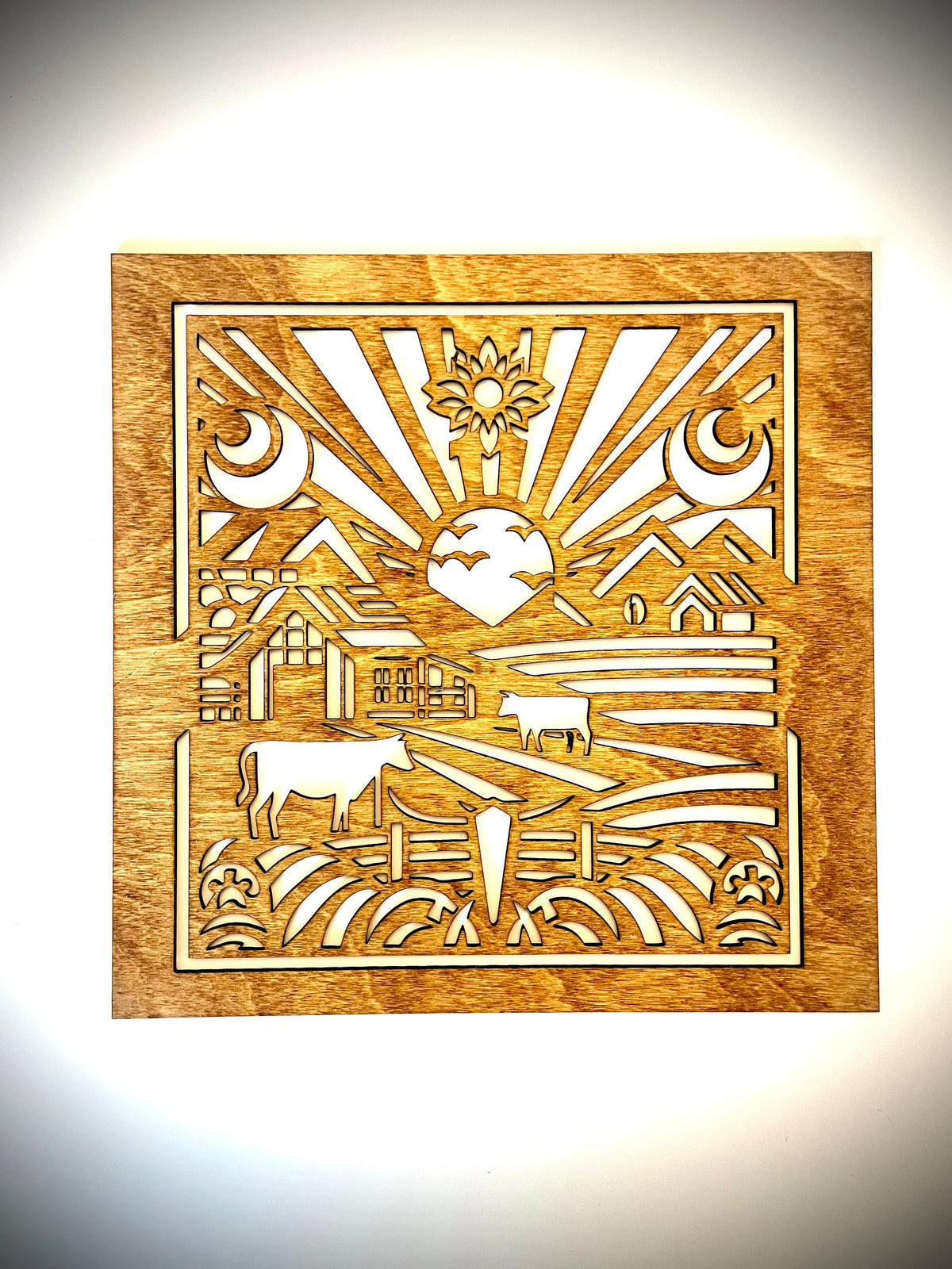 Farms, Barns & Livestock Scene Wood Wall Art | 4-Panel Set | Multiple Sizes & Finishes
