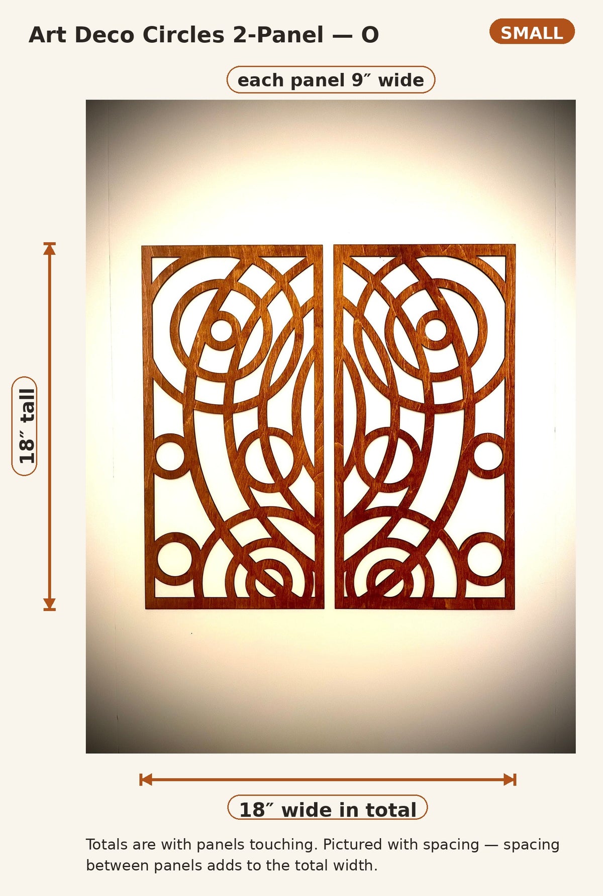 Boho Modern Art Deco Art Deco Circles wood wall art, 2 panel in multiple sizes and finishes, decor wall art original-O