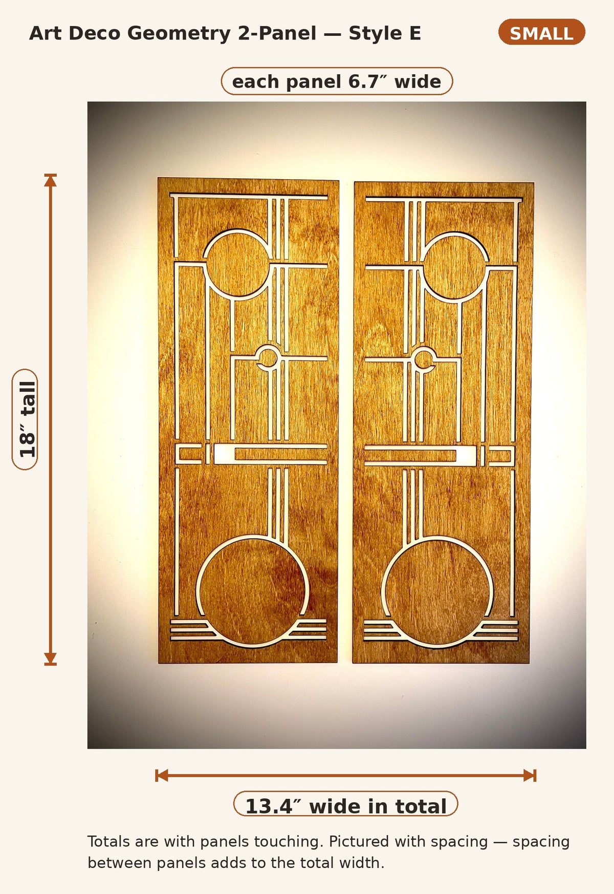 Art Deco Geometry 2-Panel Wood Wall Art - Style E