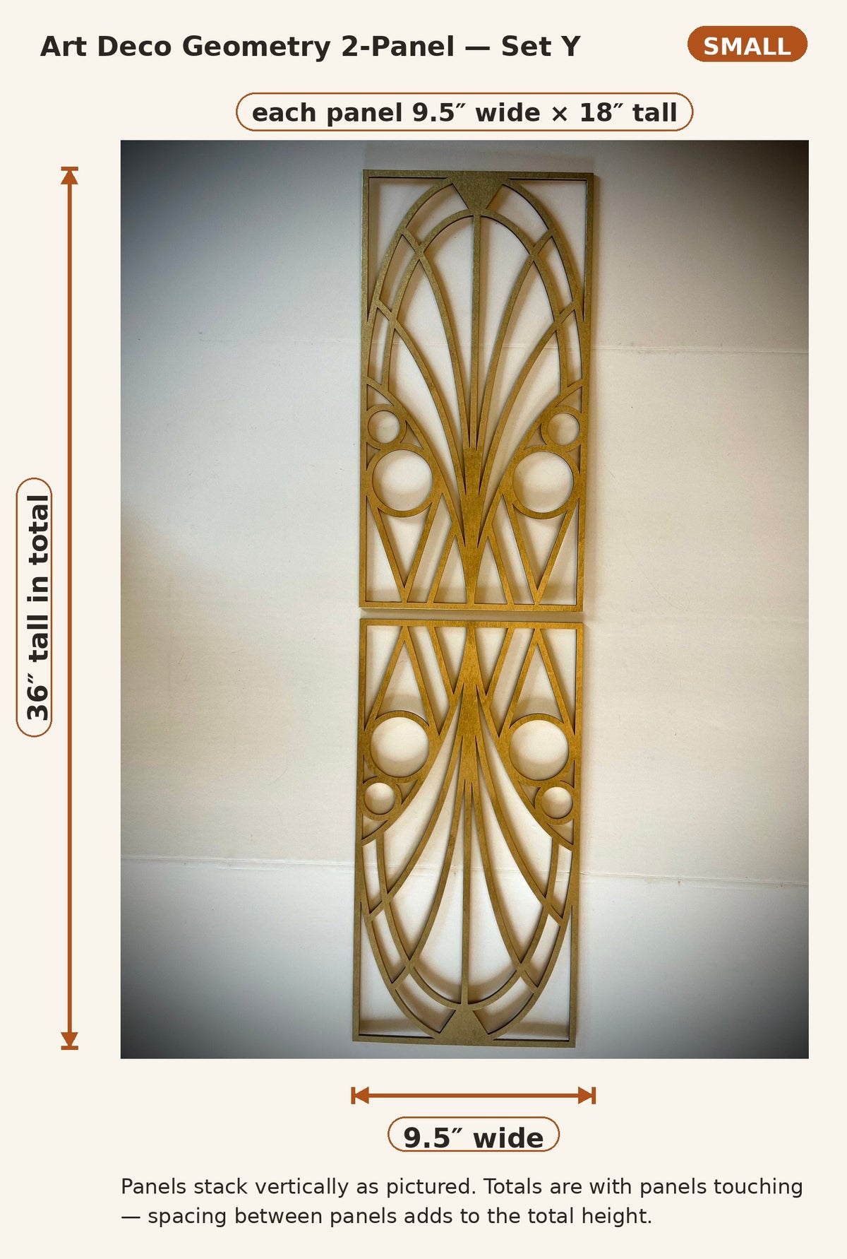 Boho Modern Art Deco Art Deco Geometry wood wall art, 2 panel in multiple sizes and finishes, set y