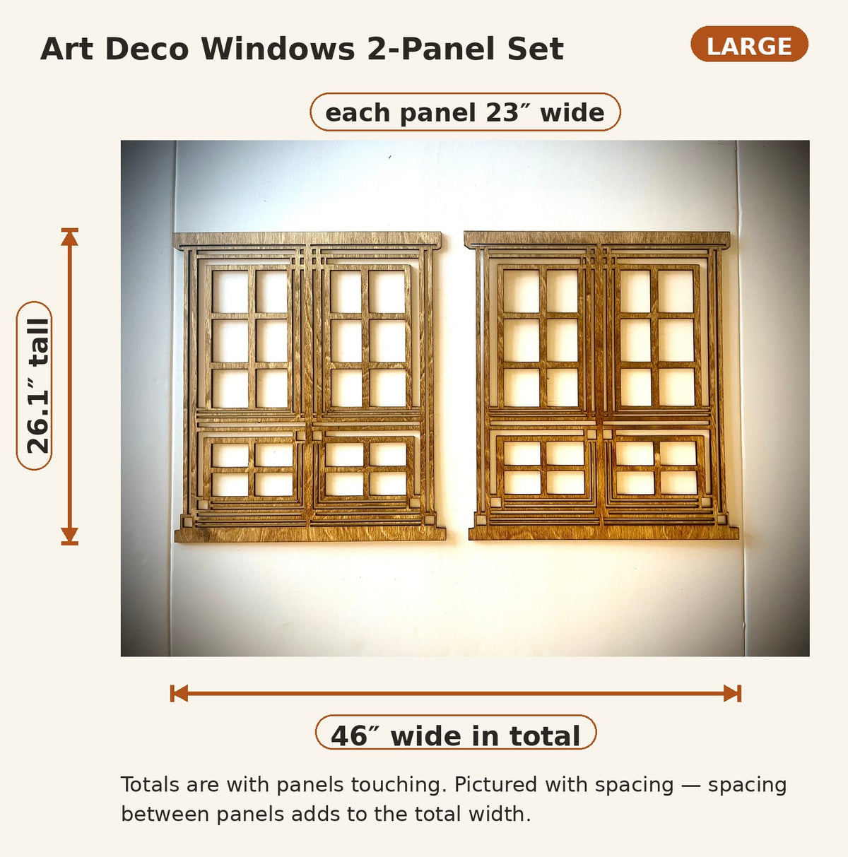 Art Deco Windows 2-Panel Wood Wall Art