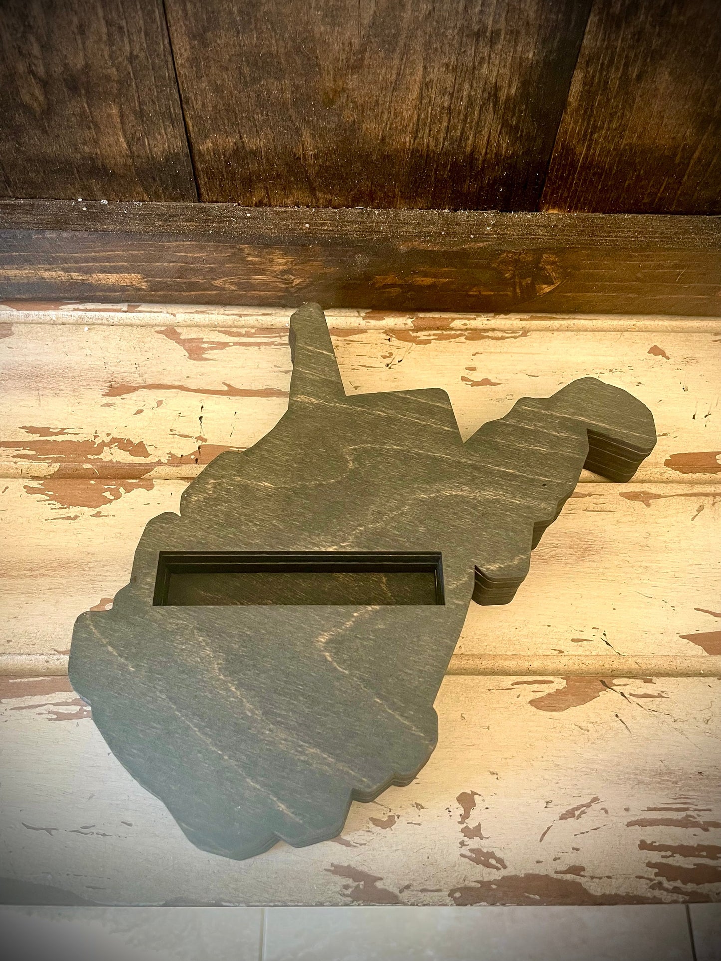West Virginia Wood Business Card Holder | 12 Finishes | Office Gift