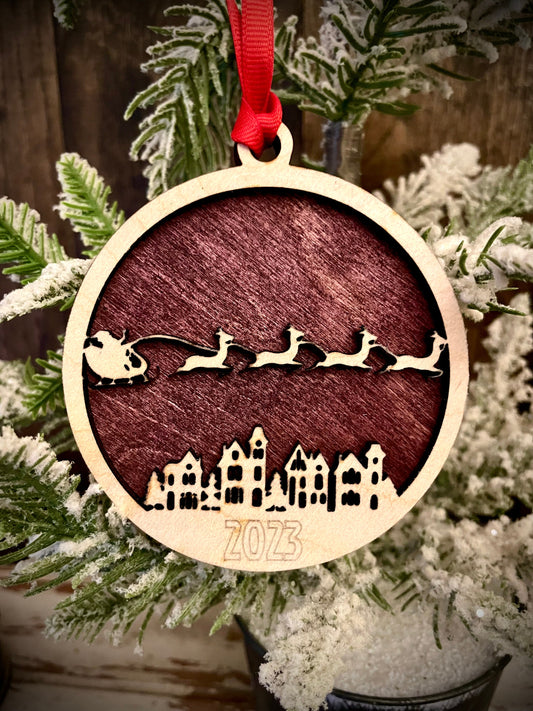 Twas the Night Before Christmas Personalized 2-Layer Wood Christmas Ornament & Gift Tag | Multiple Finishes | Holiday Gift
