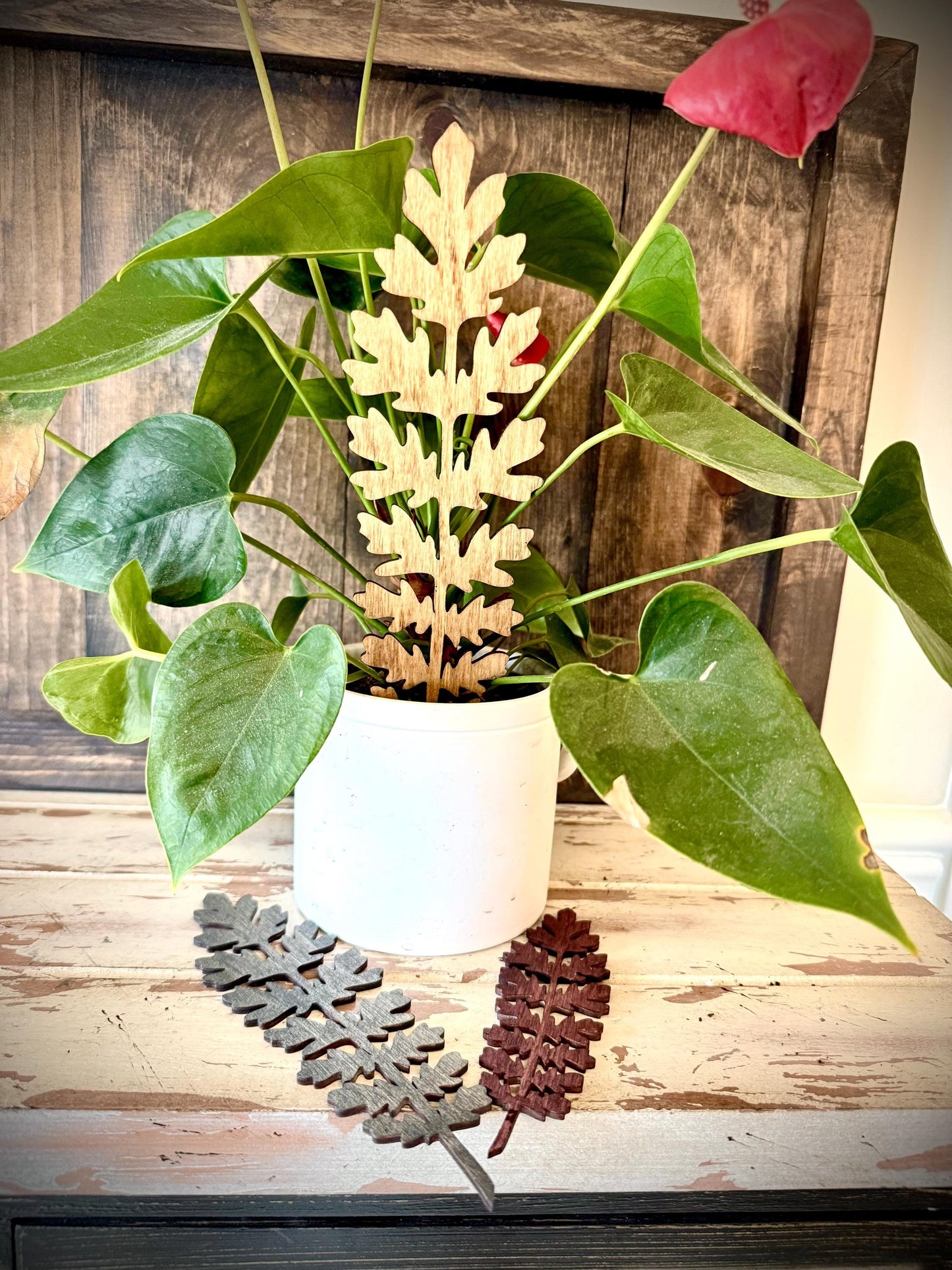 Boho Indoor Plant Trellis | Oak Leaves | Multiple Sizes & Finishes