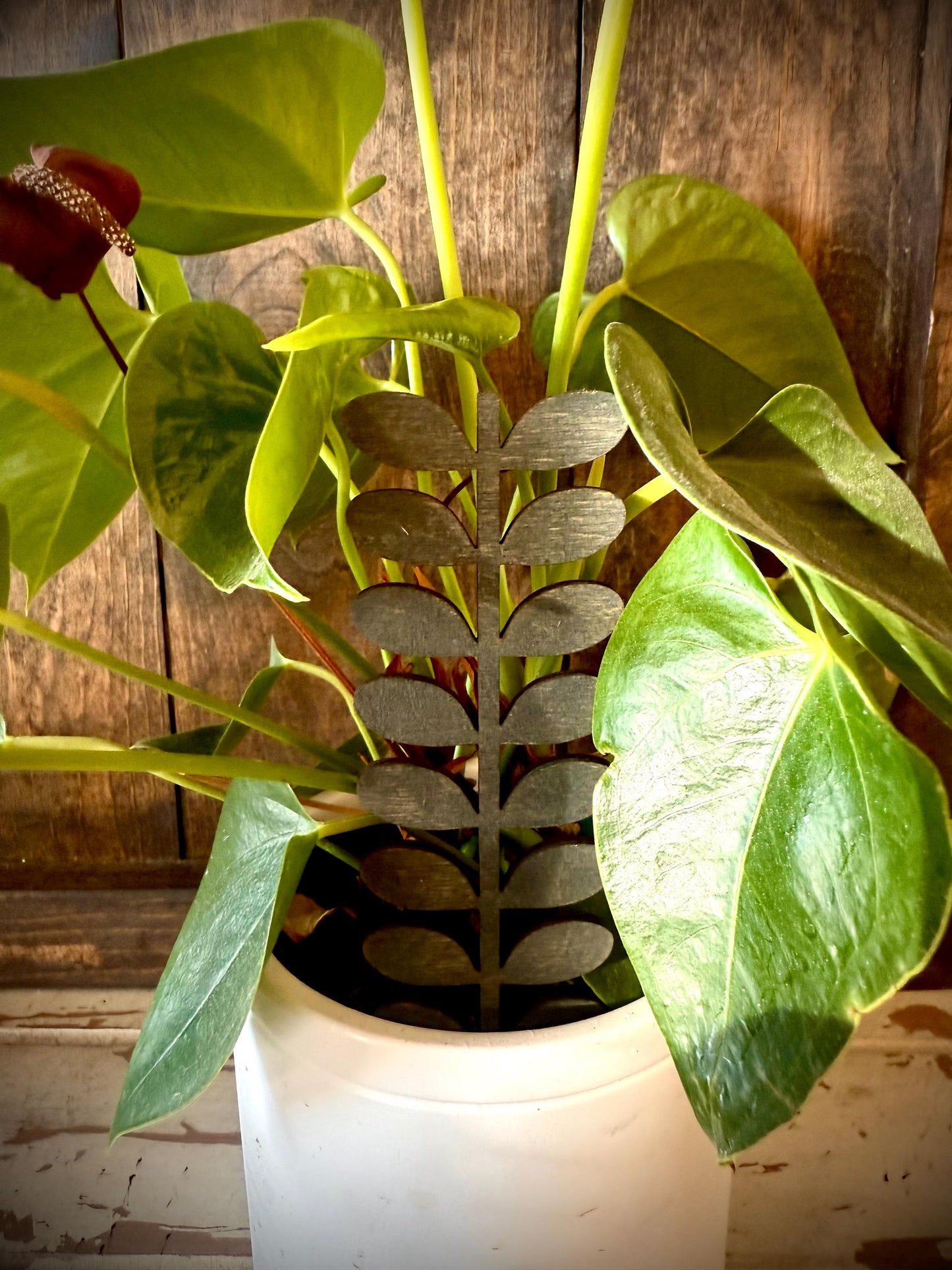 Mid Century Modern Leafy Vine Boho Indoor Plant Trellis | Multiple Sizes & Finishes