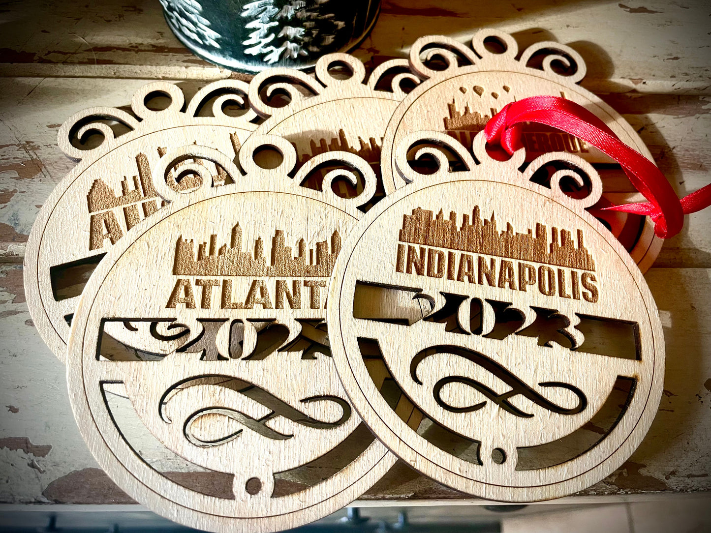 New Orleans Skyline Wood Ornament | Choice of Year | 4" x 4.75" | Travel Souvenir Gift