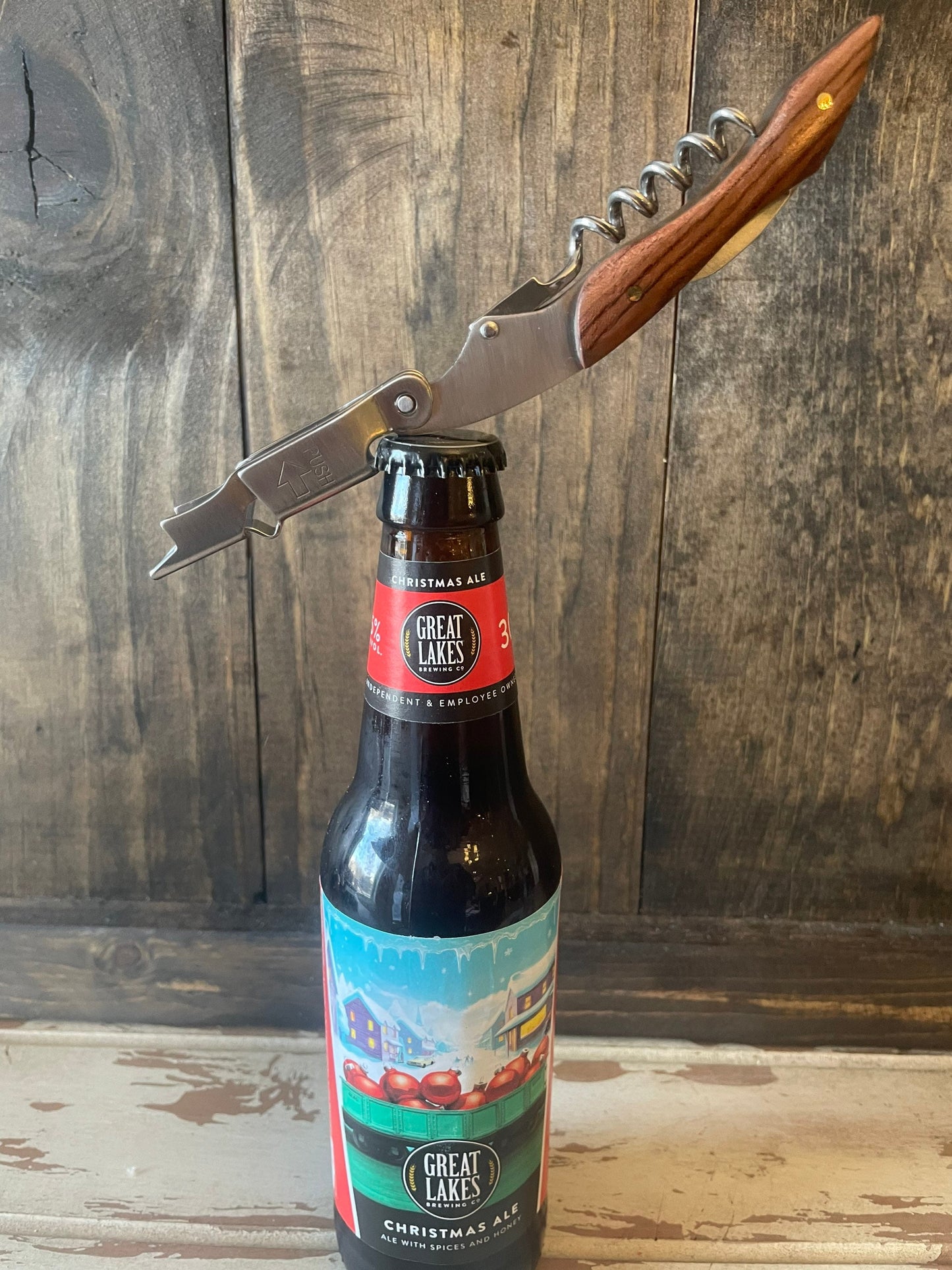 Custom Engraved Wood Wine Key & Corkscrew | Personalized Wine Opener Gift