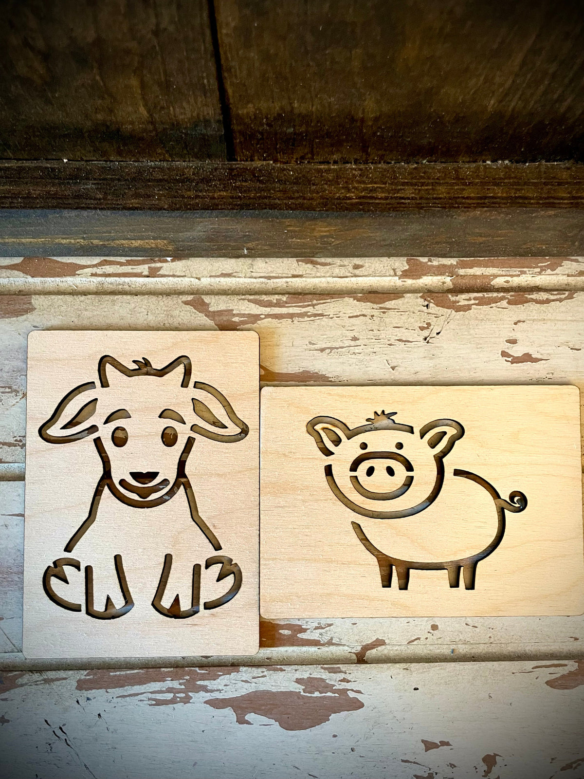 Farm Animal Laser Cut Wooden Stencils for Crafting & Drawing | Set of 14 or Individual