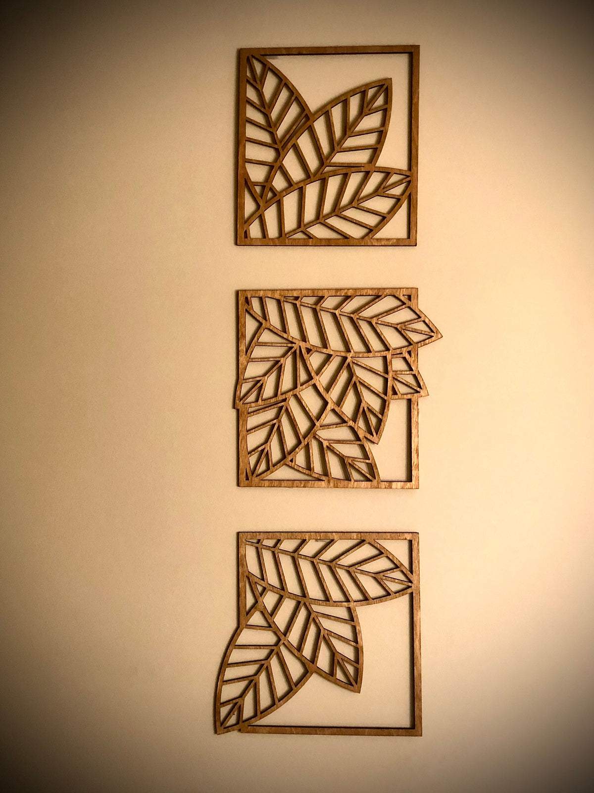Boho Monstera & Banana Leaf Tree Wood Wall Art | 3-Panel Set | Multiple Finishes