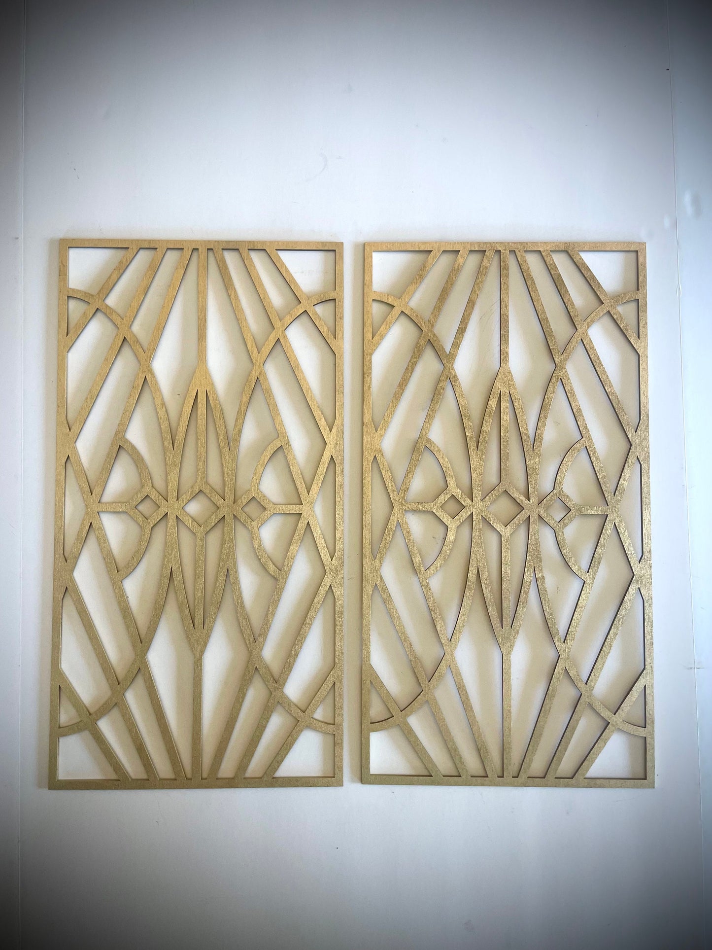 Boho Modern Art Deco Art Deco Geometry wood wall art, 2 panel in multiple sizes and finishes, set T