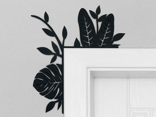Floral Wood Window & Door Corner Accent & Trim | Set of 2 | Multiple Sizes & Finishes | Style 05