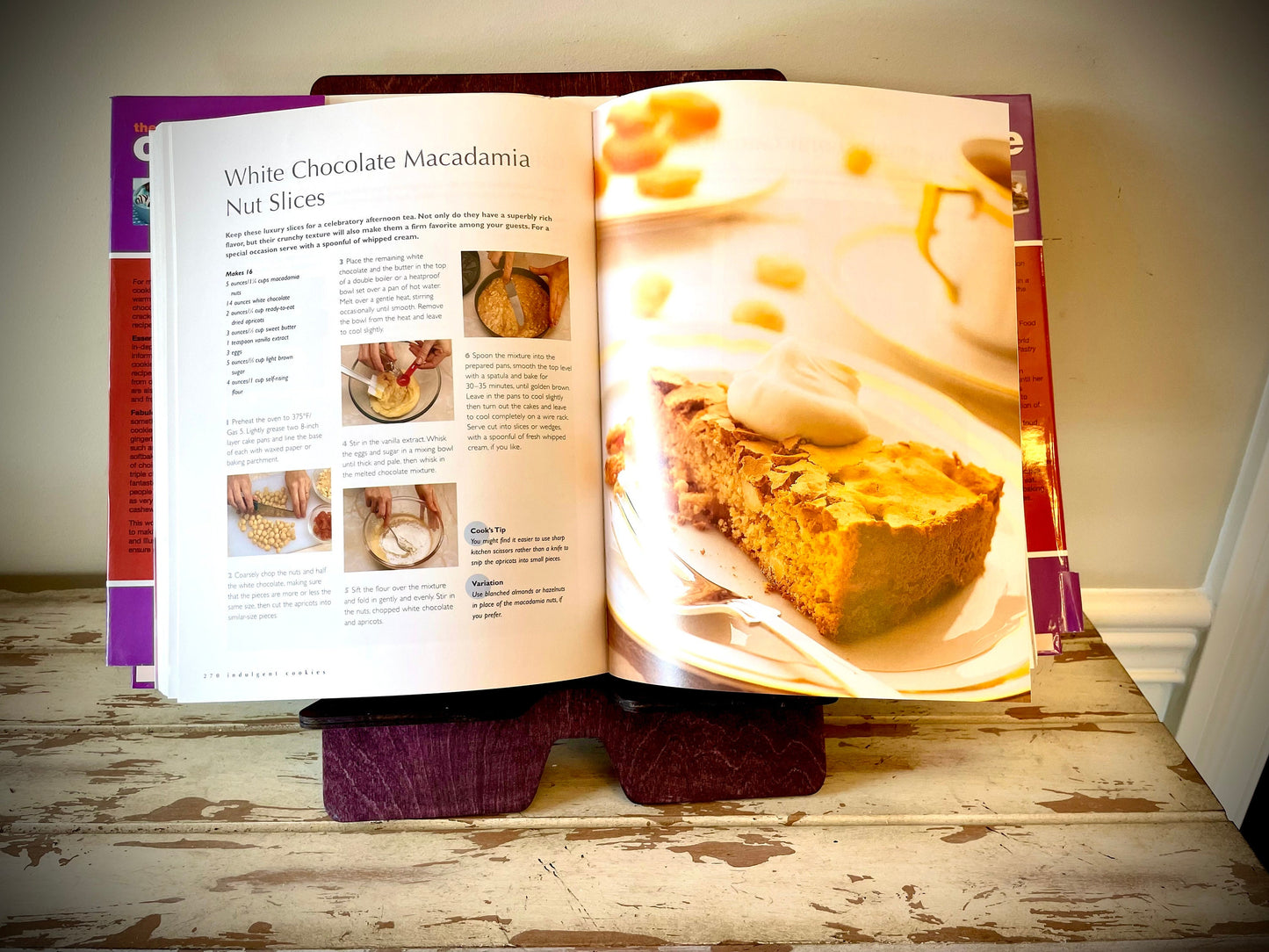 Wood Book & Cookbook Stand | Tablet & iPad Stand | 2 Sizes, 12 Finishes