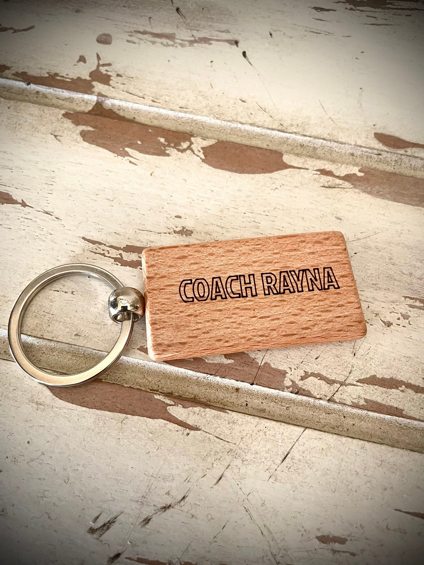 Custom School Mascot & Logo Wood Keychain | Laser Engraved | High School & College