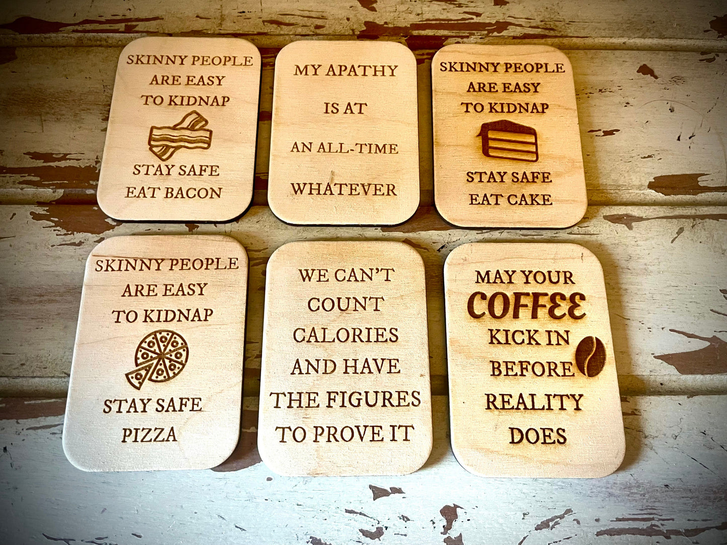 "My Apathy Is at an All-Time Whatever" Funny Wood Fridge Magnet | Funny Gift