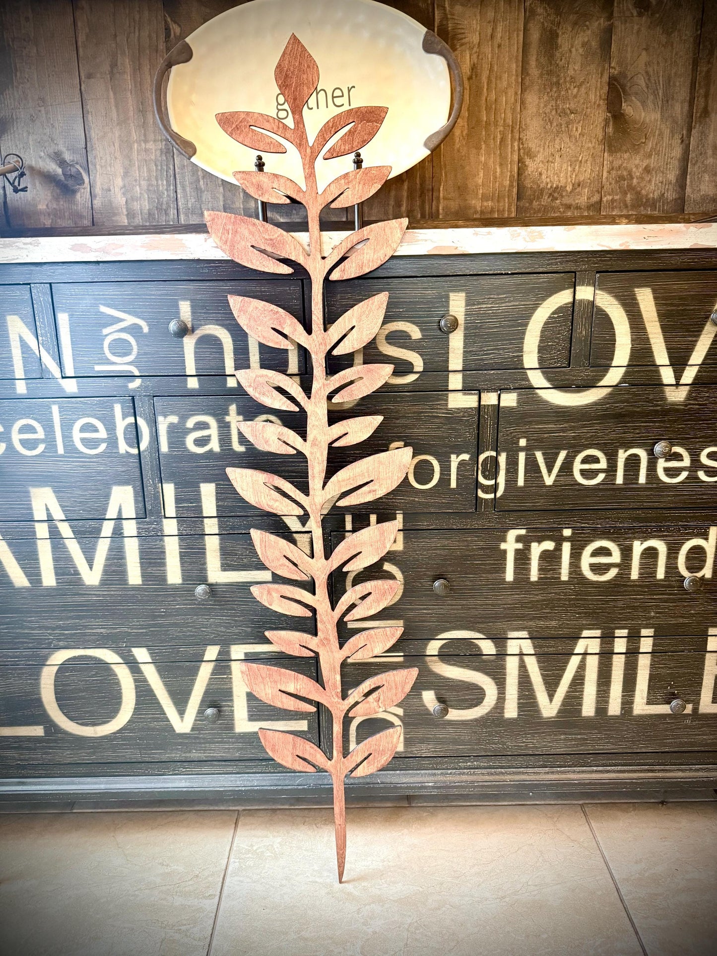 COLOSSAL 47" or 29" Boho Indoor Plant Trellis | Leafy Vine | 12 Finishes