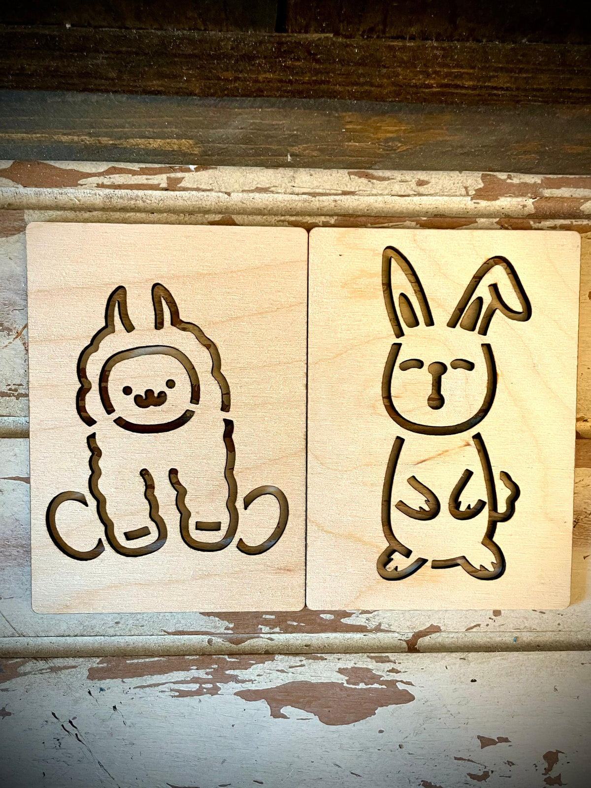 Farm Animal Laser Cut Wooden Stencils for Crafting & Drawing | Set of 14 or Individual