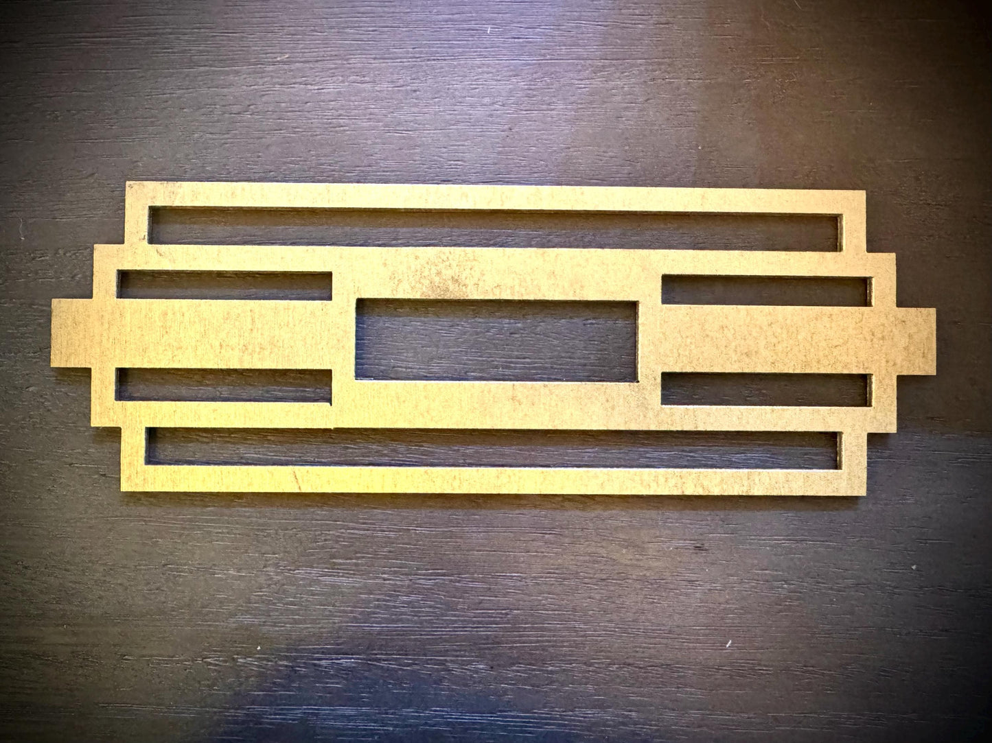 Boho Modern Art Deco Art Deco wood drawer knob or pull accent available in 15 finishes.  2 pieces. Set A-Rectangle.