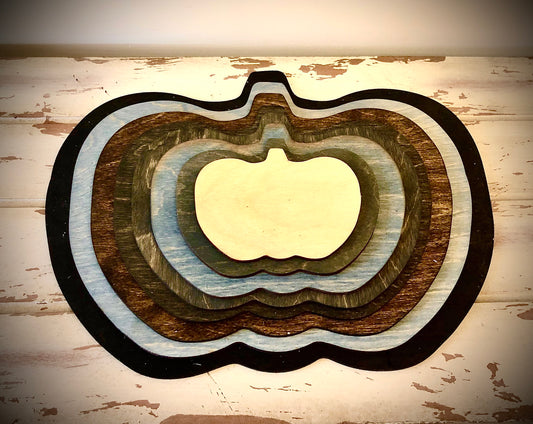 Stacked Pumpkins 3D Wood Table & Wall Art | Multi-Color | Halloween & Fall Decor