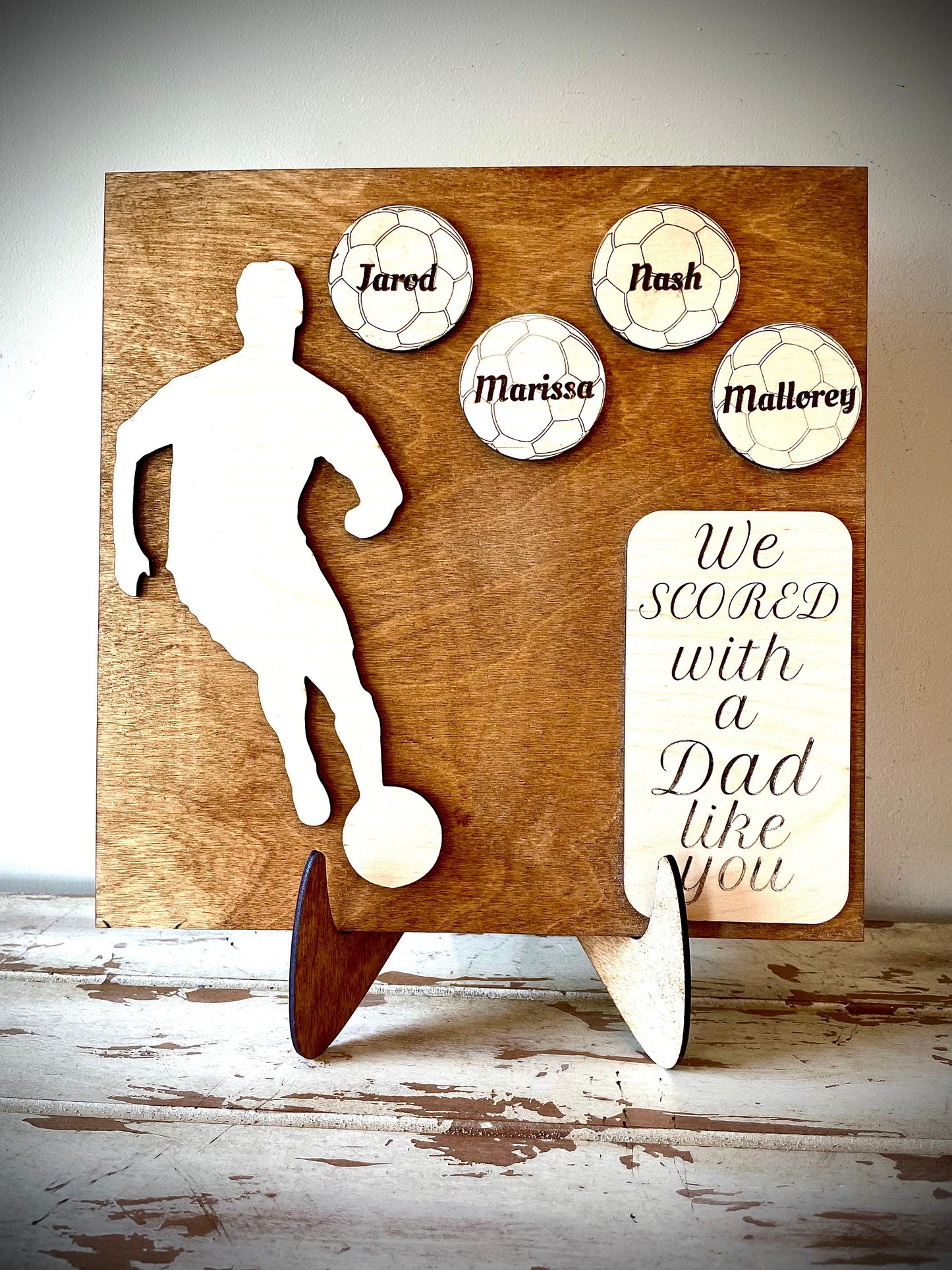 Custom Soccer Wood Plaque | Father's Day, Birthday & Christmas Gift