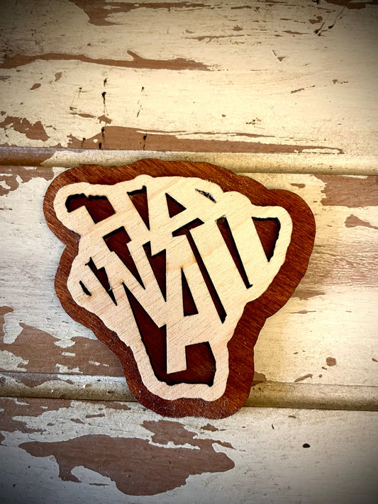 Hawaii Big Island Word Art 2-Layer Wood Refrigerator Magnet | 12 Finishes | State Pride Gift