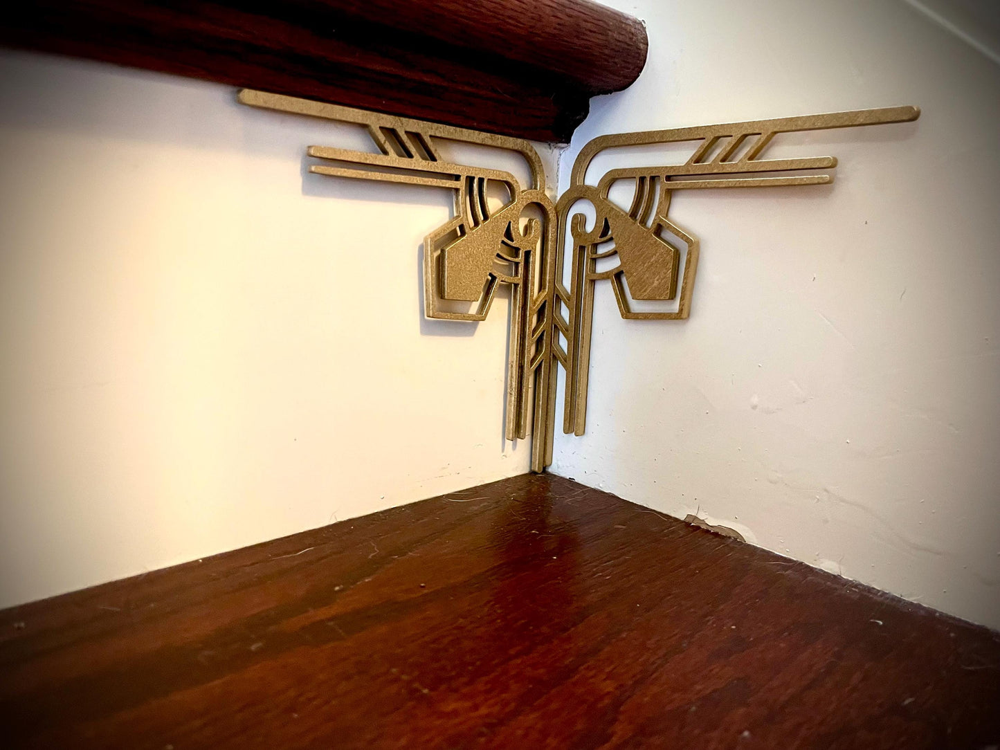 Art Deco art deco staircase corner accents / embellishments (set of 4) available in multiple finishes- style V