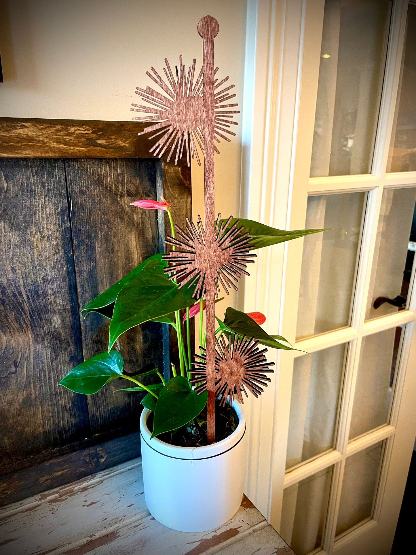 GIANT 18" Mid Century Modern Atomic Starburst Boho Indoor Plant Trellis | 3 Styles | Multiple Finishes