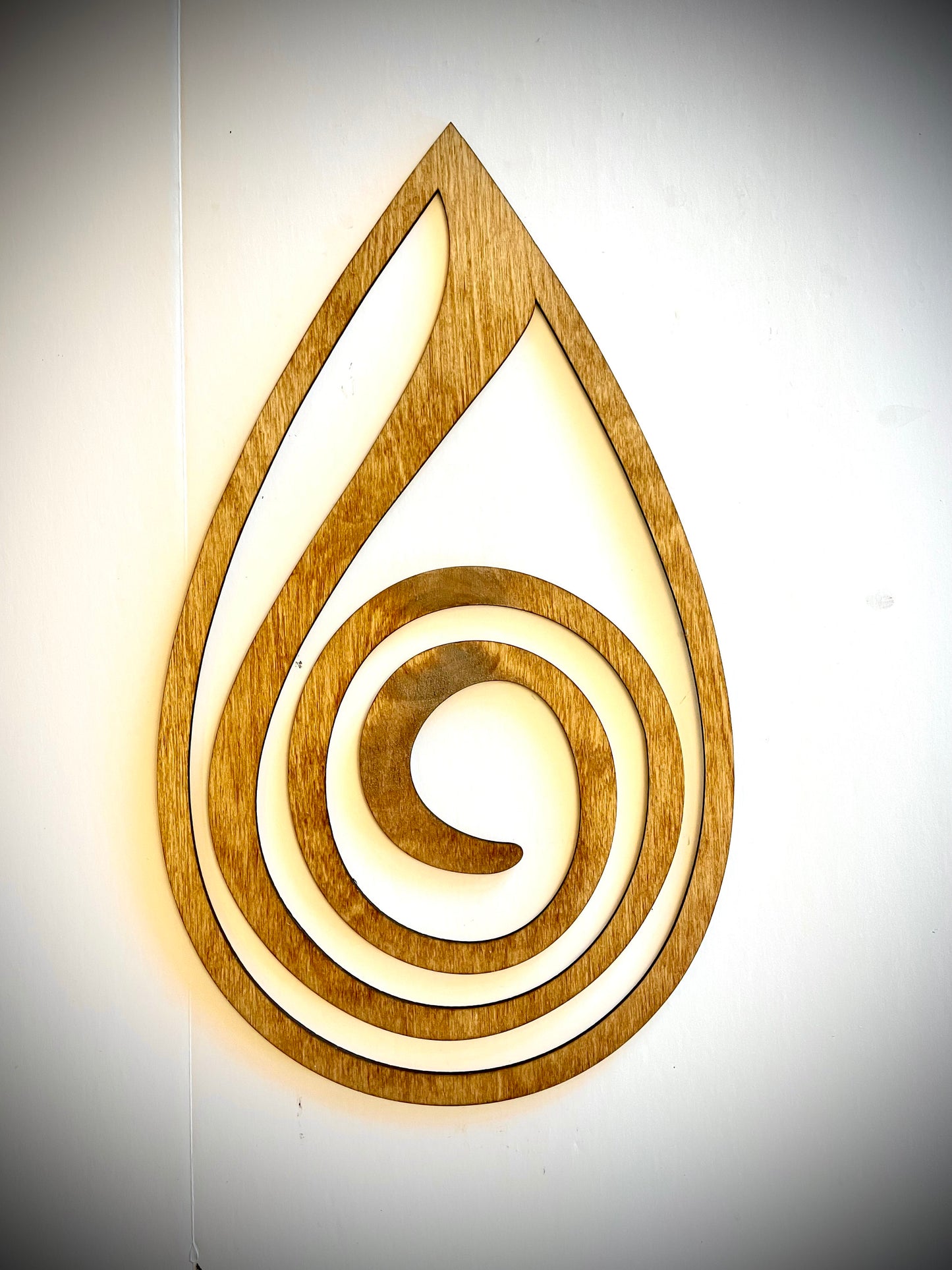 Boho 4 Elements Wood Wall Art | Earth, Water, Wind & Fire Teardrop | 4-Panel Set | Multiple Sizes & Finishes