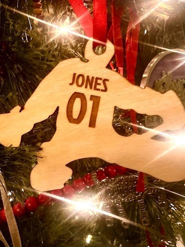 Hockey Goalie Personalized Wood Ornament & Gift Tag | Jersey Name & Number | Hockey Gift | Coach Gift