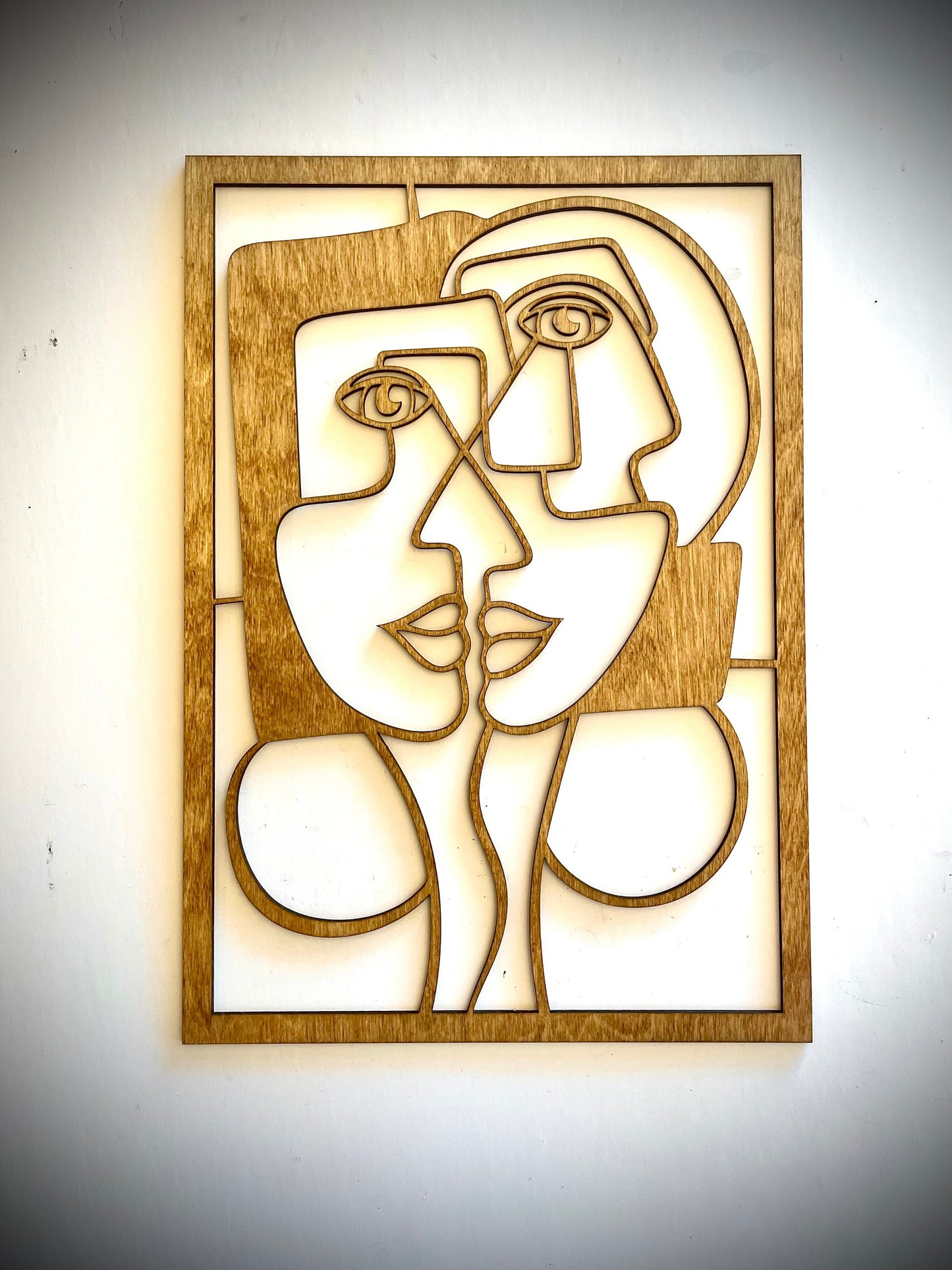 Picasso Cubism Abstract Wood Wall Art | 3-Panel Set | Multiple Sizes & Finishes