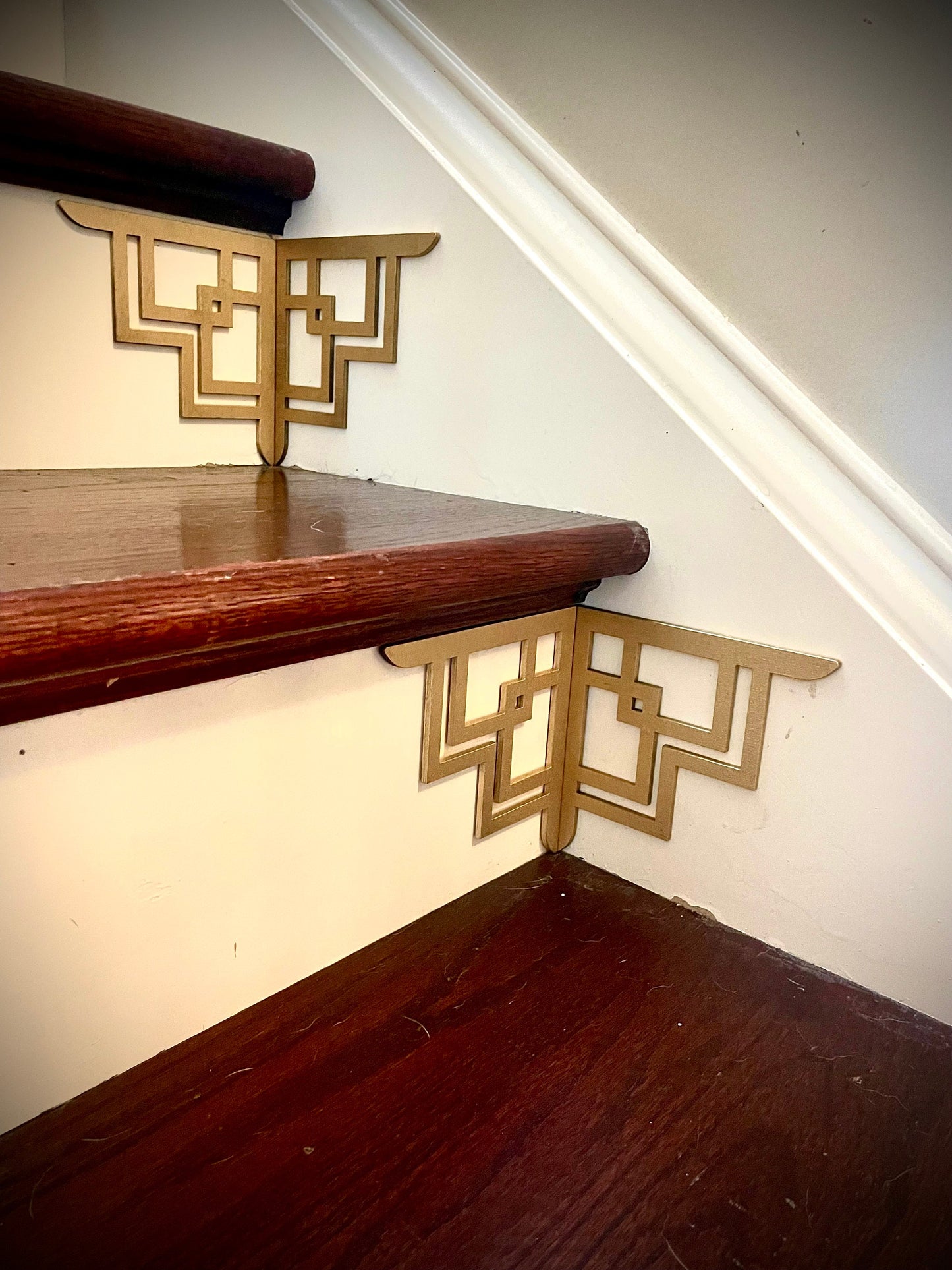 Art Deco art deco staircase corner accents / embellishments (set of 4) available in multiple finishes-style J