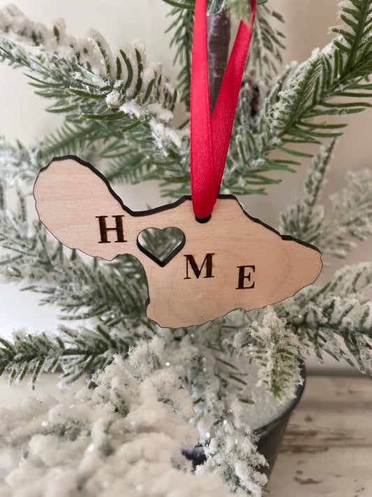 Hawaii - Maui HOME Wood Ornament & Gift Tag | 12 Finishes | State Pride Gift