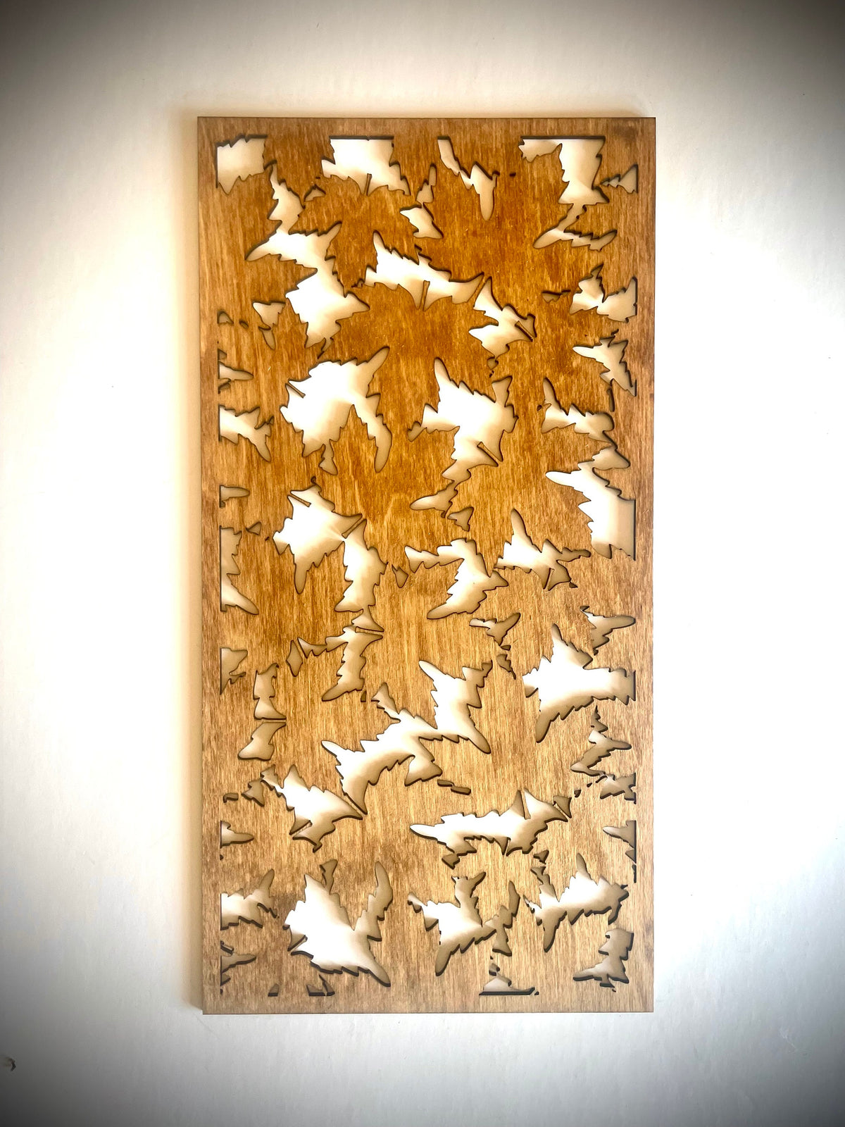 Fall Foliage Leaves Mandala Wood Wall Art | 3-Panel Set | Multiple Finishes