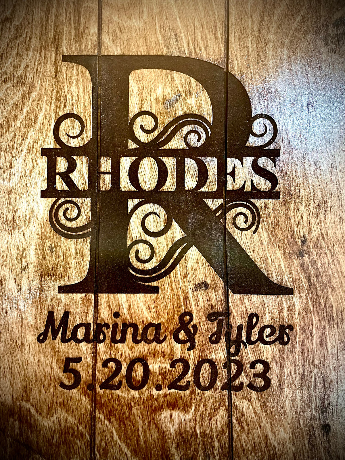 Custom Rustic Distressed 21-Inch Bourbon Barrel Head Replica | Optional Handles | Wedding Guest Book Alternative