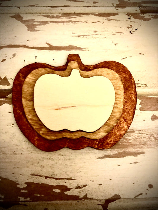 Stacked Pumpkins Wood Refrigerator Magnet | Multi-Color | Fall & Halloween Decor