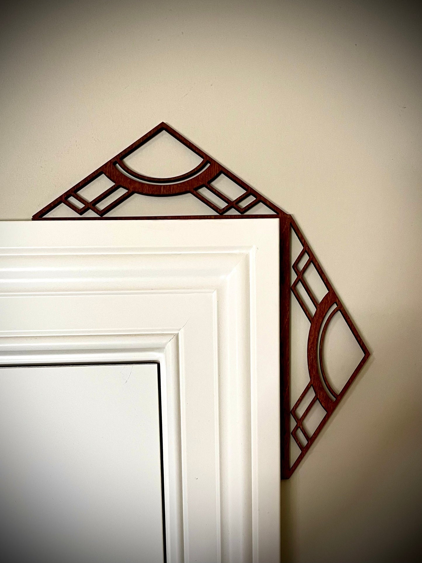 Boho Modern Art Deco Art Deco window and door corner accent / trim (set of 2) in multiple sizes and finishes-  style A