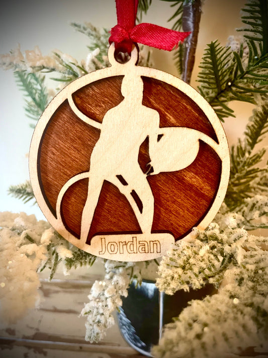 Tennis Player Personalized 2-Layer Wood Christmas Ornament & Gift Tag | Multiple Finishes | Tennis Gift (#10)