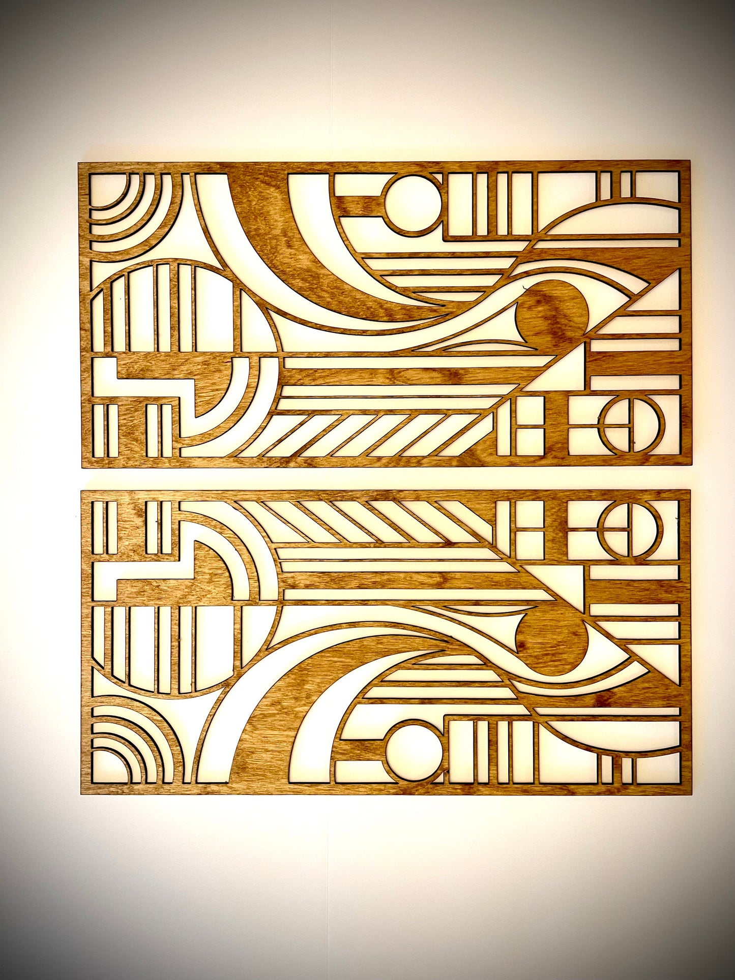 Boho Modern Art Deco Art Deco Geometry wood wall art, 2 panel available in multiple sizes and finishes, decor wall art