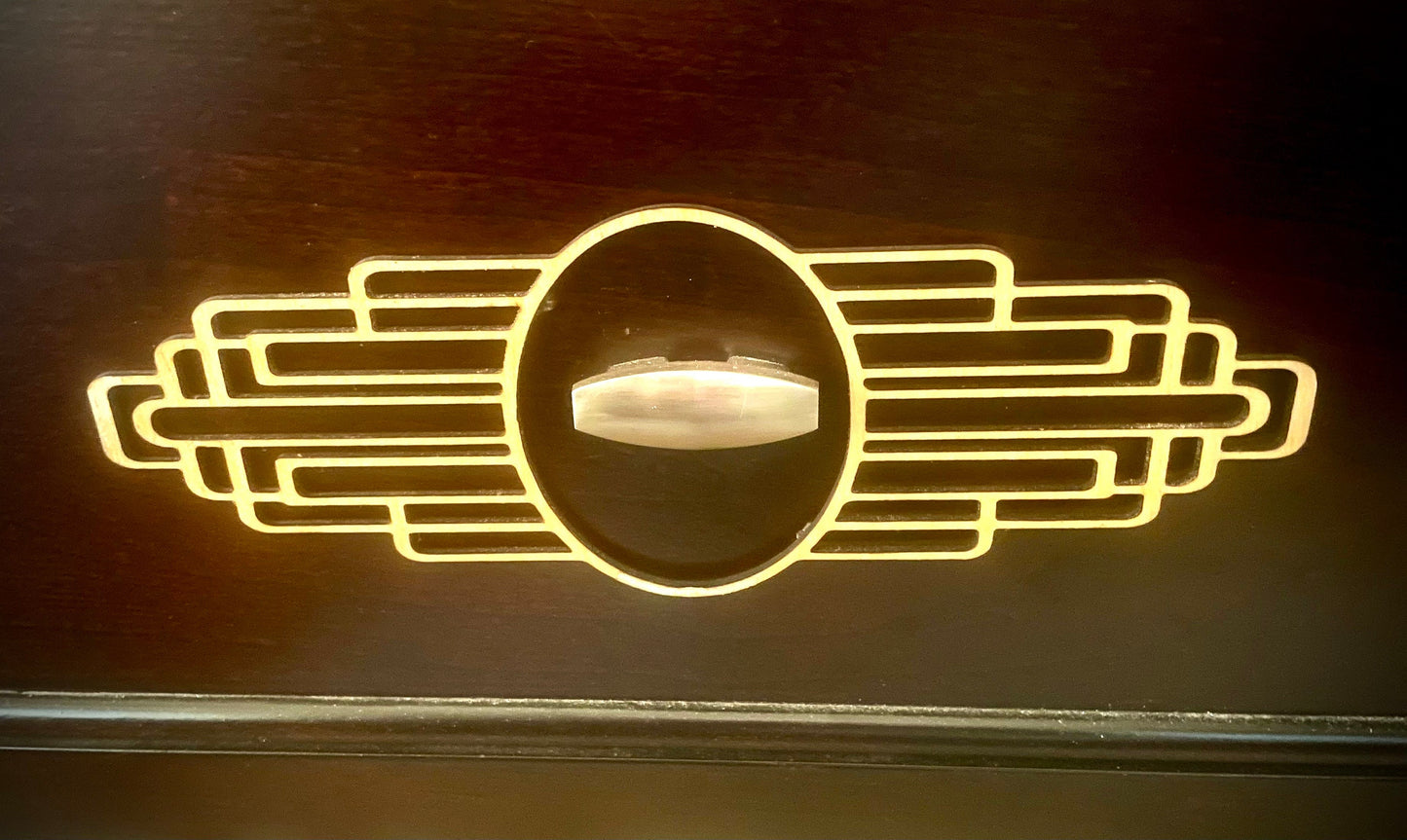 Boho Modern Art Deco Art Deco wood drawer knob or pull accent available in natural or 14 other finishes.  2 pieces. Set I