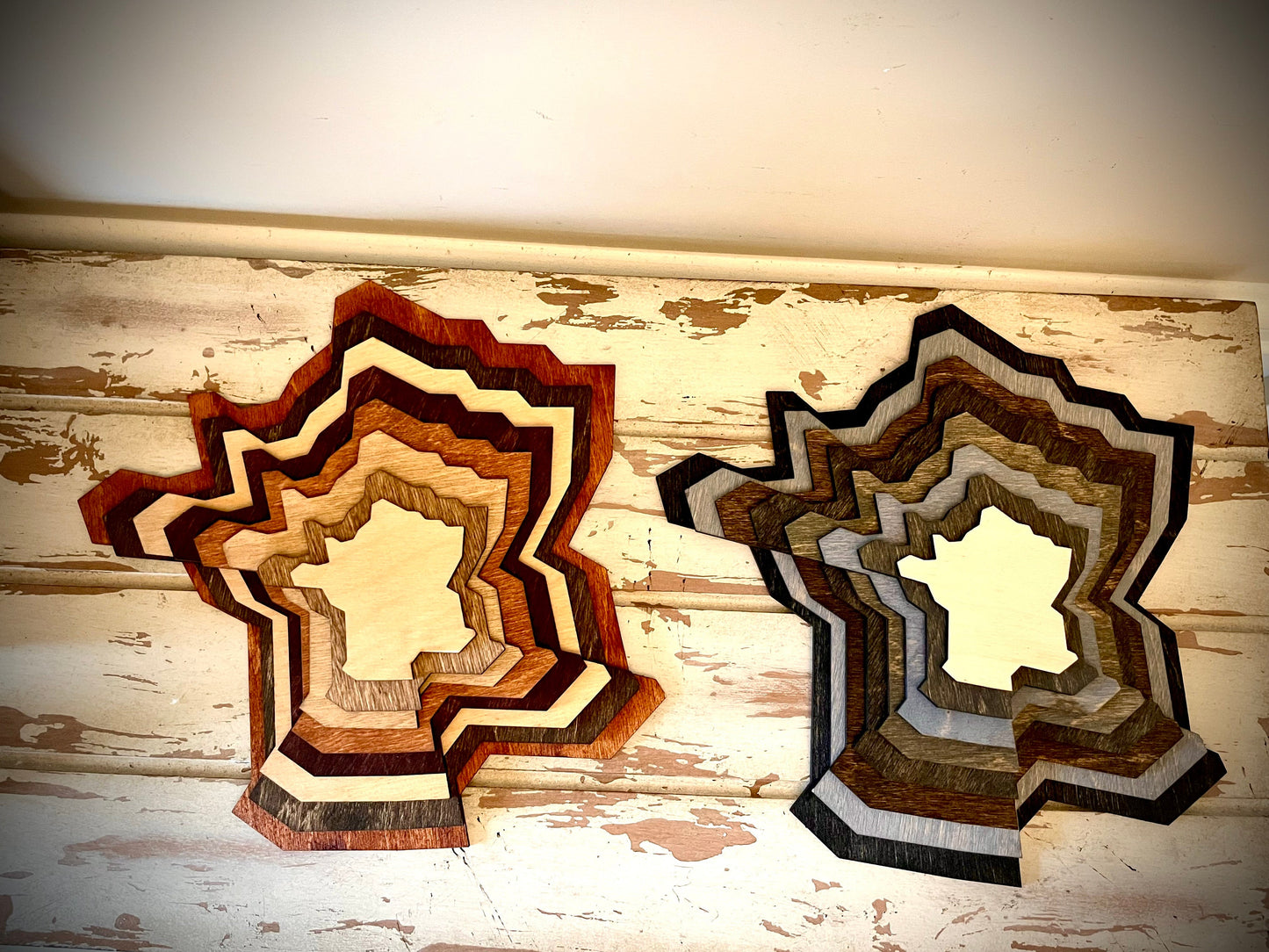 France Stacked 3D Wood Table & Wall Art | Multi-Color
